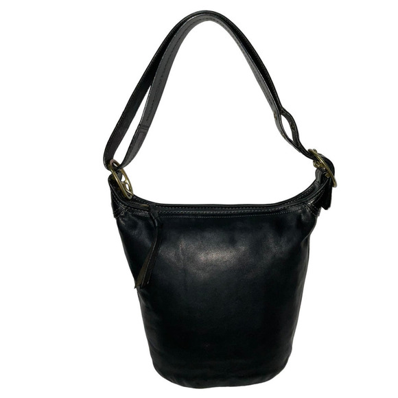 Coach Vintage Bleecker Tattersall Duffle Bucket Bag 11422 Black - Picture 2 of 11